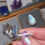 Bague Améthyste facettée en argent rhodié (Symphonia)