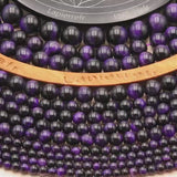 Perle oeil de tigre mauve ronde en 4/6/8/10mm pour la création de bijoux