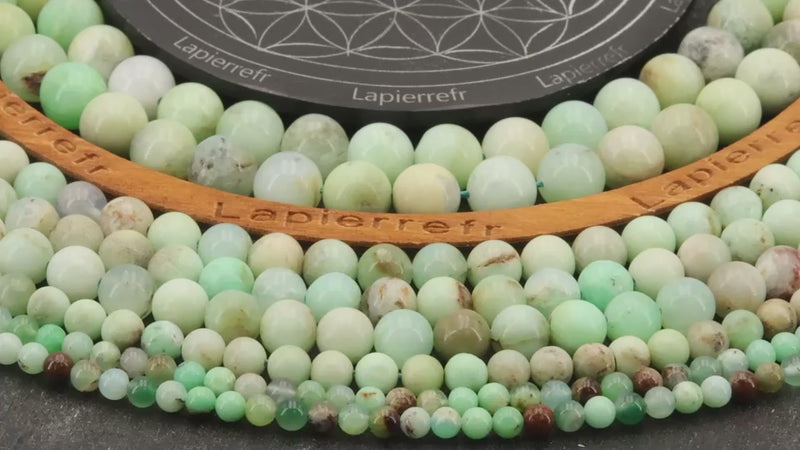 Perles Chrysoprase en pierre naturelle ronde 4/6/8/10 mm de Qualité AA+, pour la création de bijoux et lithothérapie