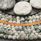 Perles Agate Arbre en pierre naturelle ronde 4/6/8 mm de Qualité AA+, pour la création de bijoux et lithothérapie