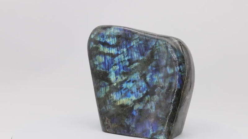 Labradorite 2,308Kg de Madagascar | Bloc de pierre naturelle à poser de forme libre toute polie | Minéraux | Lithothérapie