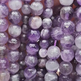 Perles d'Améthyste Chevron facettées 4, 6, 8 et 10 mm — Fil de 36 cm