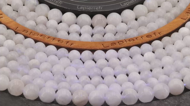 Perles Labradorite blanche en pierre naturelle ronde 6mm, 8mm, 10mm - Qualité AAA pour la création de bijoux et lithothérapie