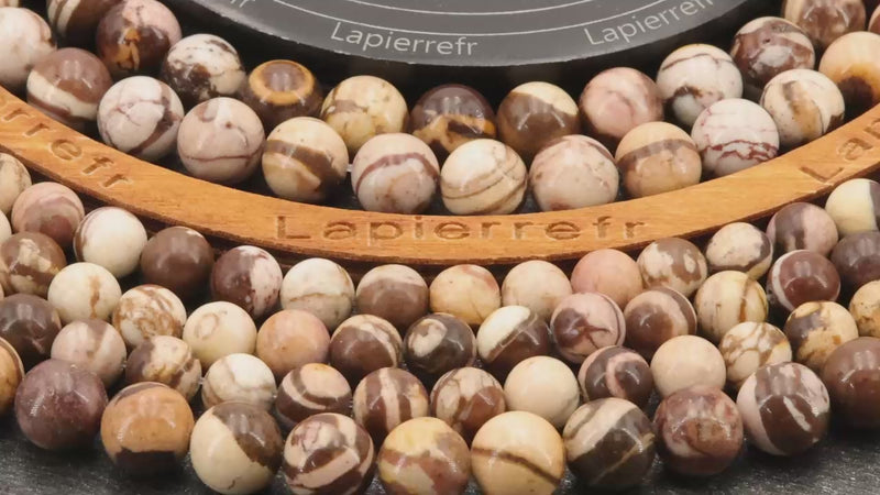 Perles Jaspe Zébré en pierre naturelle ronde 4/6/8/10 mm de Qualité AAA, pour la création de bijoux et lithothérapie