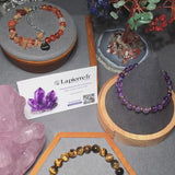 Bracelet 7 Chakras en pierre naturelle – perles 8 mm, Œil de Tigre & Bouddha