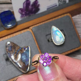 Bague Améthyste facettée en argent rhodié (Rêve)