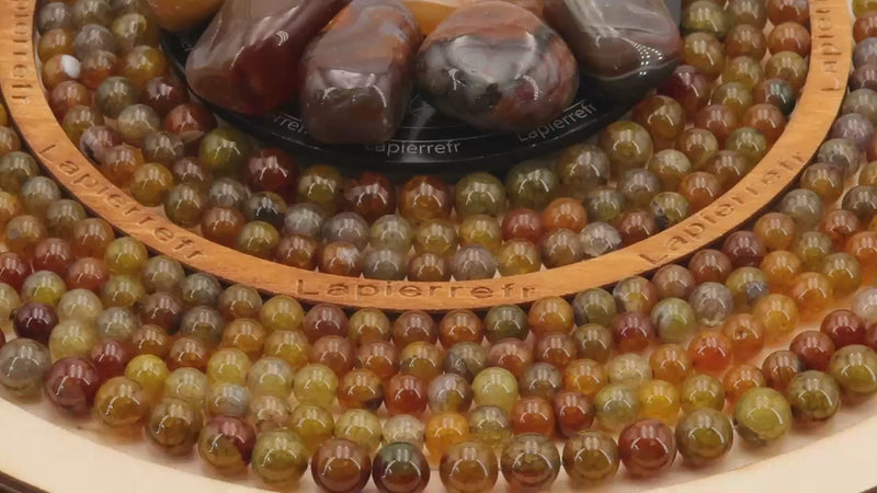 Perles Agate "Veine de Dragon" en pierre naturelle ronde 6/8/10 mm de Qualité AAA, pour la création de bijoux et lithothérapie