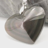 Pendentif Cœur en Obsidienne Œil Céleste — Pierre naturelle du Mexique