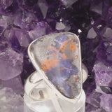 Bague Opale Boulder d'Australie en argent (Corail)