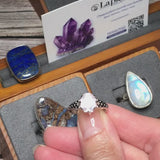 Bague Dentelle Quartz Rose Facetté 7 x 9 mm, Argent 925 Rhodié (Dentelle Rosée)