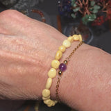 Bracelet Calcite Orange en pierre roulée