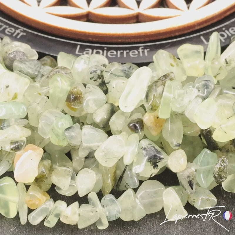 perle pierre naturelle en phrénite 