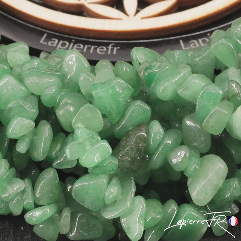 perle naturelle en aventurine verte 