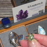 Bague Jade Vert Facetté en Argent Rhodié (Livia)