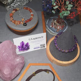 Bracelet Quartz rose ÉCLIPSE® – pierre naturelle ovale facettée sur cordon réglable