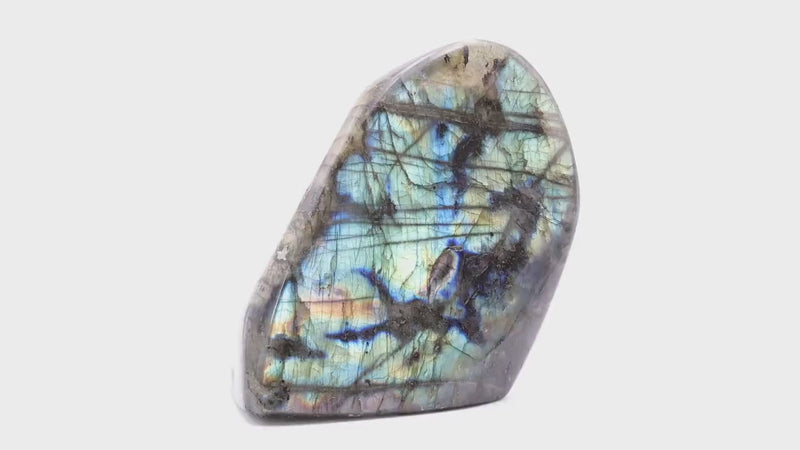 Labradorite 1,024Kg de Madagascar | Bloc de pierre naturelle à poser de forme libre toute polie | Minéraux | Lithothérapie