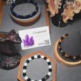 Bracelet homme en pierre de Howlite blanche et Onyx noir