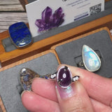Bague Améthyste Ovale en Argent Rhodié (Clara)