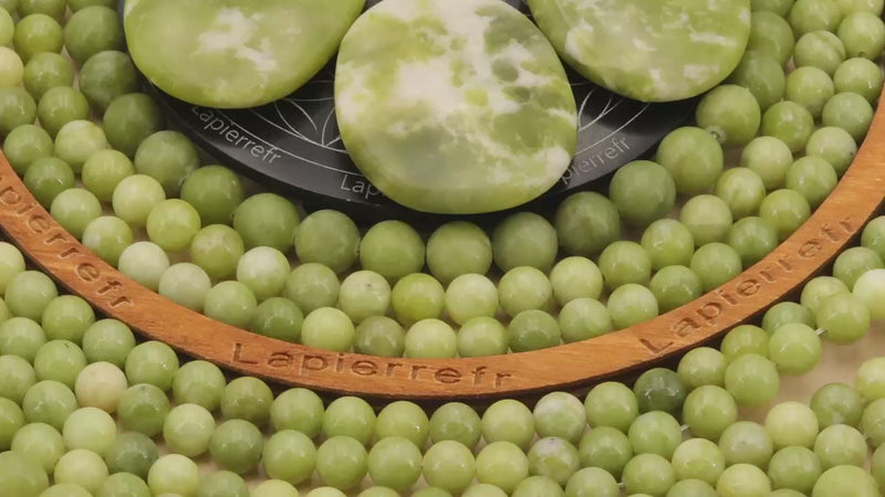 Perles Serpentine verte en pierre naturelle ronde 4/6/8/10 mm de Qualité AAA, pour la création de bijoux et lithothérapie