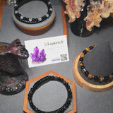 Bracelet Homme cuir noir et pierres naturelles Hématite & Onyx noir
