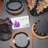 Bracelet perles Onyx noir & Howlite blanche homme