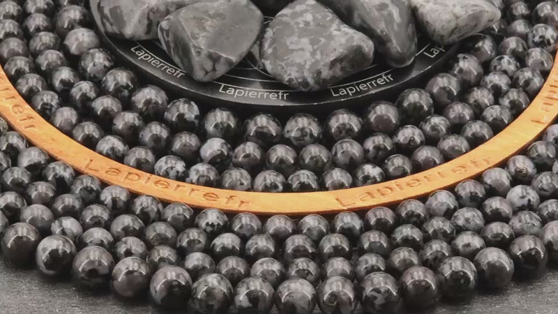 Perles Gabbro en pierre naturelle ronde 6/8/10 mm de Qualité AAA, pour la création de bijoux et lithothérapie