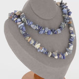 Collier ras de cou 42cm et sautoir 90cm en Sodalite (Harmonie Indigo).