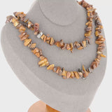 Élégant Collier Œil de Tigre (Regard Protecteur) avec pierres baroques, création La Pierre Fr.