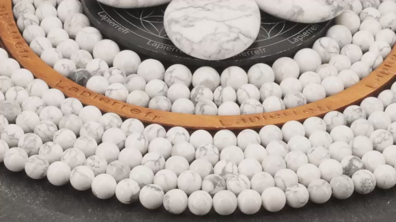 Perles Howlite blanche en pierre naturelle ronde - La Pierre FR