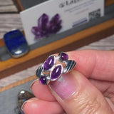 Bague Améthyste 4 Pierres en Argent 925 Rhodié (Boréalia)