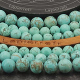 Perles Turquénite Turquoise ronde en 4mm/6mm/8mm, Qualité AA+ pour la création de bijoux