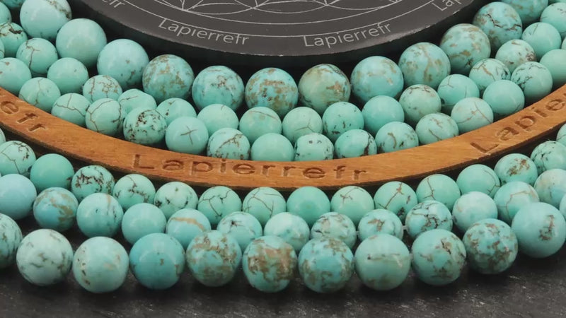 Perles Turquénite Turquoise ronde en 4mm/6mm/8mm, Qualité AA+ pour la création de bijoux