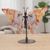 Papillon Décoratif en Agate Crazy Lace sur Socle, 11 à 13 cm