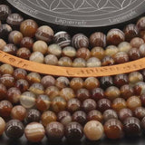 Perles Agate Marron naturelle ronde 4/6/8/10 mm de Qualité AA, pour la création de bijoux et lithothérapie