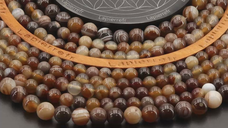Perles Agate Marron naturelle ronde 4/6/8/10 mm de Qualité AA, pour la création de bijoux et lithothérapie