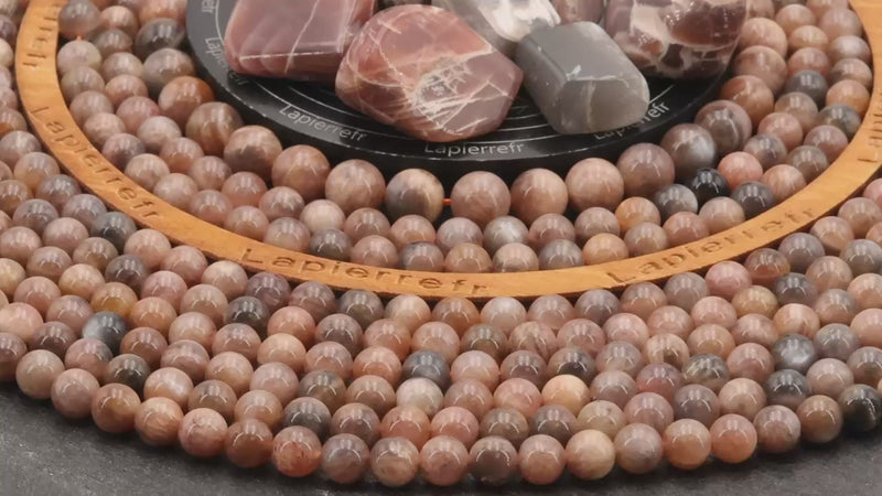 Perles Pierre de Lune Noire en pierre naturelle ronde 6/8/10 mm de Qualité AAA, pour la création de bijoux et lithothérapie