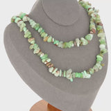 Collier ras de cou 42cm et sautoir 90cm en Chrysoprase (Cœur de Printemps).
