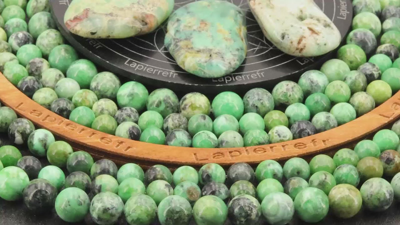 Perles Variscite en pierre naturelle ronde 6/8/10 mm de Qualité AA+, pour la création de bijoux et lithothérapie