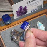 Bague Lapis-lazuli Carré Argent (Signature Royale)