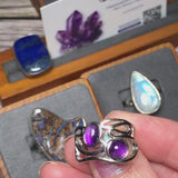 Bague Double Améthyste en Argent Rhodié (Esme)