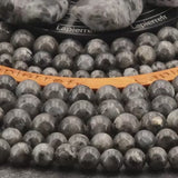 Perles Larvikite en pierre naturelle ronde 4/6/8/10 mm de Qualité AAA, pour la création de bijoux et lithothérapie