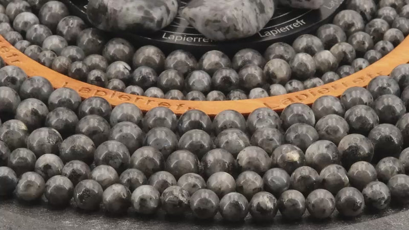 Perles Larvikite en pierre naturelle ronde 4/6/8/10 mm de Qualité AAA, pour la création de bijoux et lithothérapie