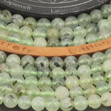 Perles Préhnite en pierre naturelle ronde 6mm, 8mm - Qualité AA+ pour la création de bijoux et lithothérapie