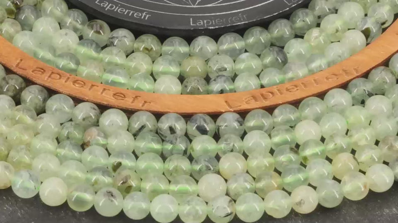 Perles Préhnite en pierre naturelle ronde 6mm, 8mm - Qualité AA+ pour la création de bijoux et lithothérapie