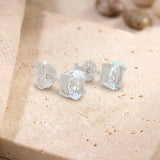 Clous d'Oreilles Aigue-Marine Ovale Facettée 7 x 5 mm, Argent 925 (Seginus)