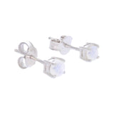 Petites Puces Pierre de Lune Facettée 4 mm, Argent 925 (Pléione)