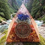 Pyramide Orgonite 7 Chakras en Pierre Naturelle, Équilibre Énergétique