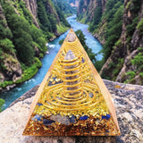 Pyramide Orgonite Pointe Lapis Lazuli en Pierre Naturelle, Sagesse et Intuition