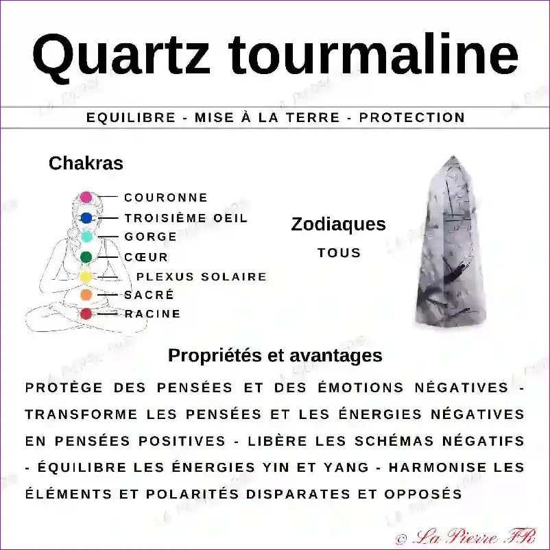 Quartz Tourmaline (Brésil) - Lot de 4 Pierres Roulées (1.5-2cm) minéraux