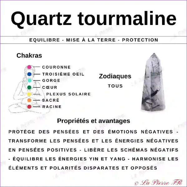 Quartz Tourmaline (Brésil) - Lot de 4 Pierres Roulées (1.5-2cm) minéraux